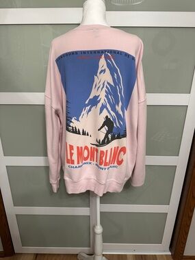 wild fable Pink Graphic Mont Blanc Ski Sweatshirt